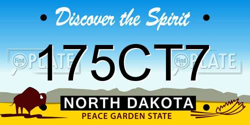 175CT7 North Dakota License Plate