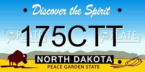 175CTT North Dakota License Plate