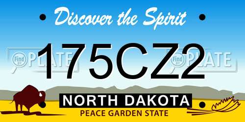 175CZ2 North Dakota License Plate