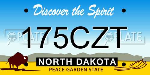 175CZT North Dakota License Plate