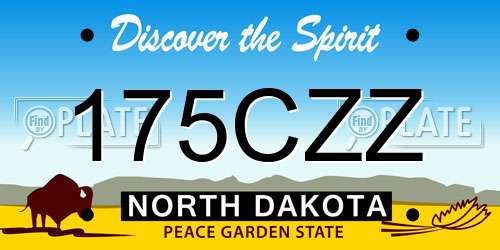 175CZZ North Dakota License Plate
