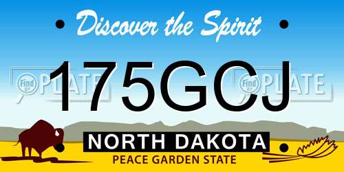 175GCJ North Dakota License Plate