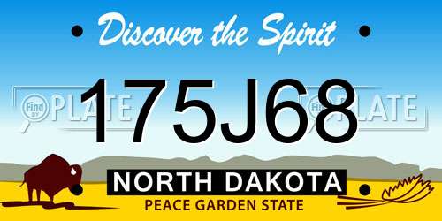 175J68 North Dakota License Plate
