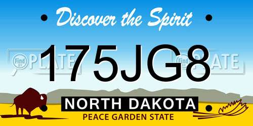 175JG8 North Dakota License Plate