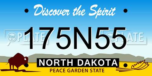 175N55 North Dakota License Plate