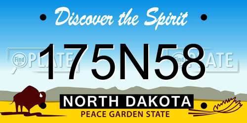 175N58 North Dakota License Plate
