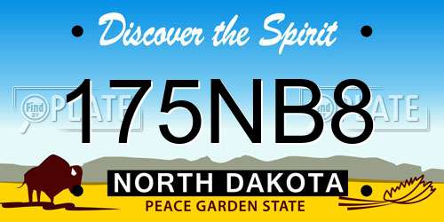 175NB8 North Dakota License Plate