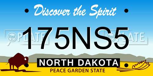 175NS5 North Dakota License Plate