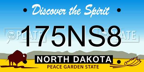 175NS8 North Dakota License Plate