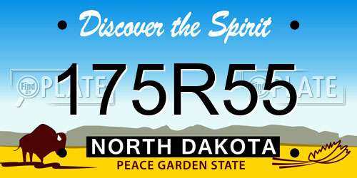 175R55 North Dakota License Plate