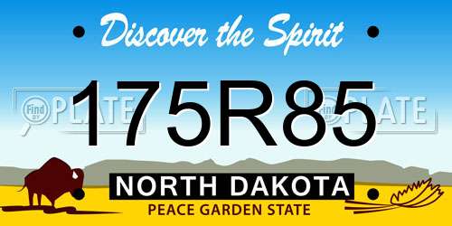 175R85 North Dakota License Plate