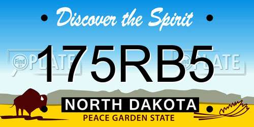 175RB5 North Dakota License Plate
