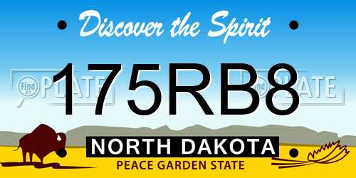 175RB8 North Dakota License Plate