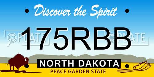 175RBB North Dakota License Plate