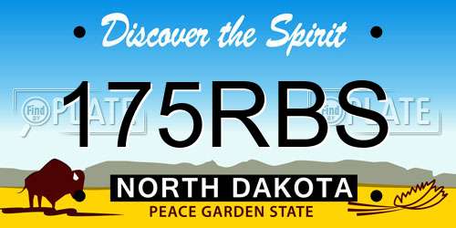 175RBS North Dakota License Plate