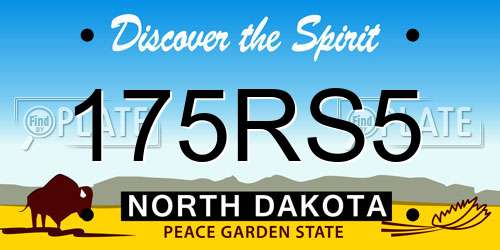 175RS5 North Dakota License Plate