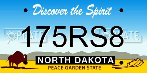 175RS8 North Dakota License Plate