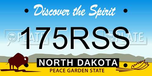 175RSS North Dakota License Plate