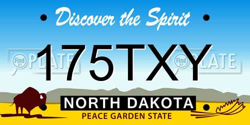 175TXY North Dakota License Plate
