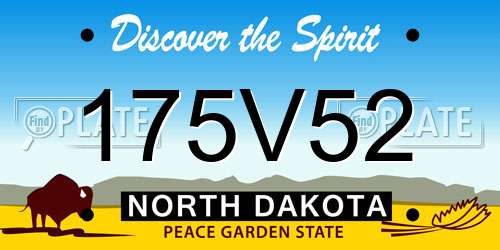 175V52 North Dakota License Plate