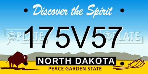 175V57 North Dakota License Plate