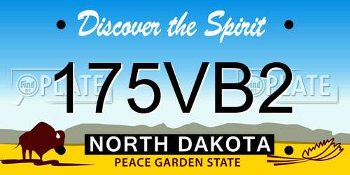 175VB2 North Dakota License Plate