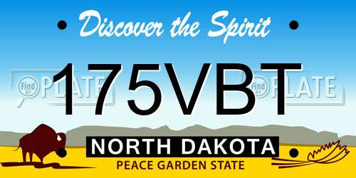 175VBT North Dakota License Plate