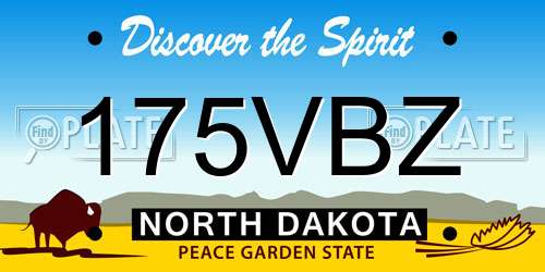 175VBZ North Dakota License Plate