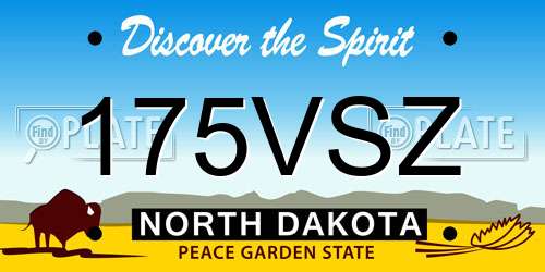 175VSZ North Dakota License Plate