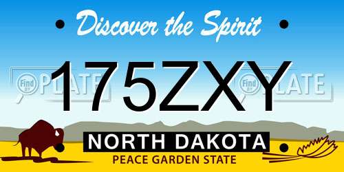 175ZXY North Dakota License Plate