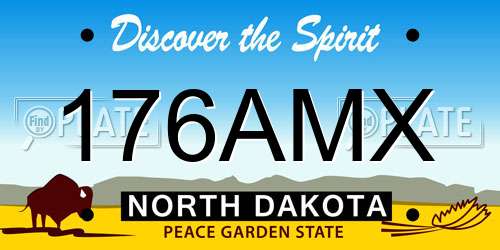 176AMX North Dakota License Plate