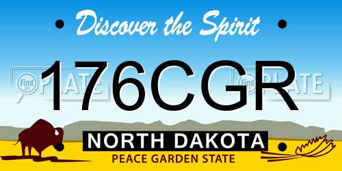 176CGR North Dakota License Plate