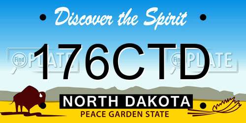 176CTD North Dakota License Plate