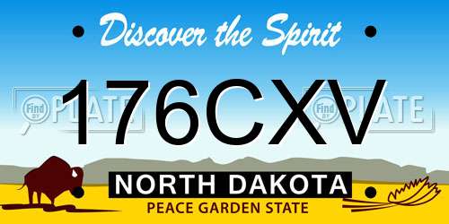 176CXV North Dakota License Plate