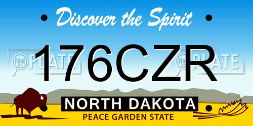 176CZR North Dakota License Plate