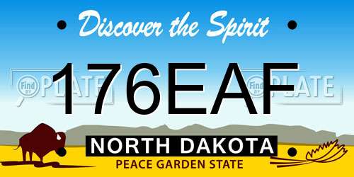 176EAF North Dakota License Plate