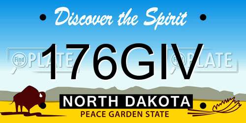 176GIV North Dakota License Plate