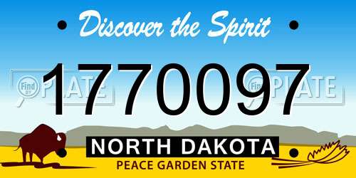 1770097 North Dakota License Plate