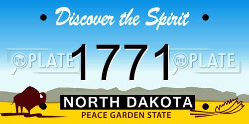 1771 North Dakota License Plate