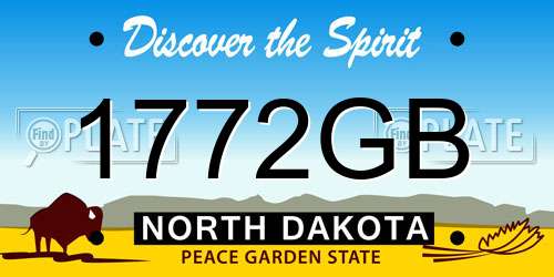 1772GB North Dakota License Plate