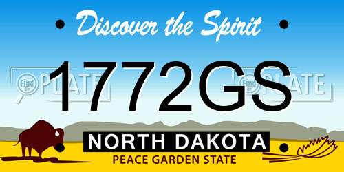 1772GS North Dakota License Plate