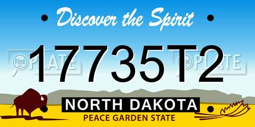 17735T2 North Dakota License Plate