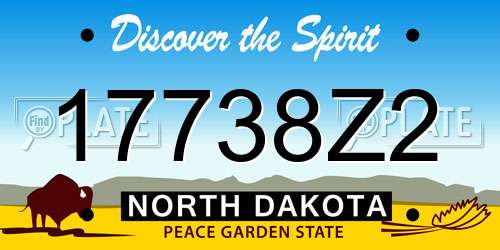 17738Z2 North Dakota License Plate