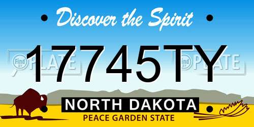 17745TY North Dakota License Plate