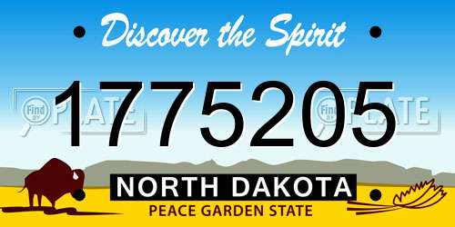 1775205 North Dakota License Plate