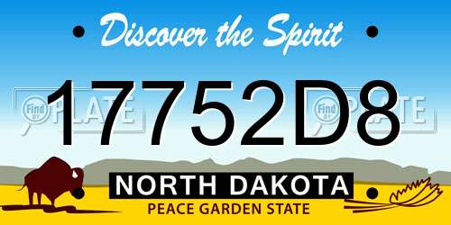 17752D8 North Dakota License Plate