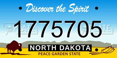 1775705 North Dakota License Plate