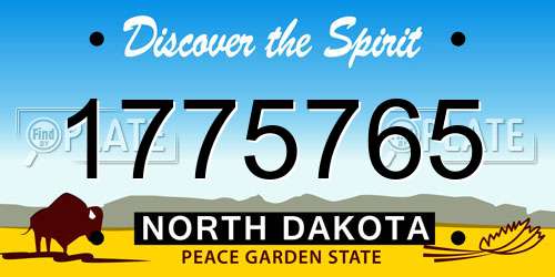 1775765 North Dakota License Plate