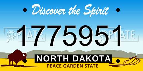 1775951 North Dakota License Plate
