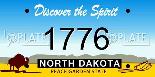 1776 North Dakota License Plate